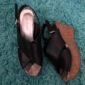 Marc Fisher Black Wedges Size 7